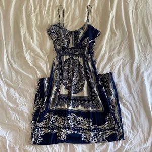 Blue and White Summer Maxi Dress Size S